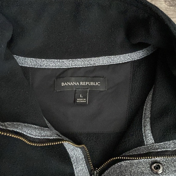 Banana Republic Mens Black Fleece Jacket Size L - Picture 7 of 9